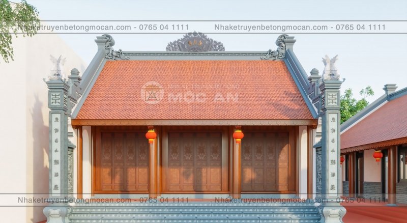 Mẫu 11 nhà kẻ truyền 3 gian - nhà kẻ truyền bê tông giả gỗ