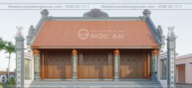 Mẫu 16 nhà kẻ truyền 3 gian - nhà kẻ truyền bê tông giả gỗ