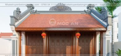 Mẫu 13 nhà kẻ truyền 3 gian - nhà kẻ truyền bê tông giả gỗ