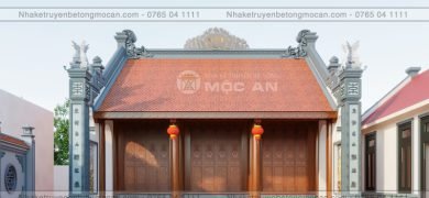 Mẫu 3 nhà kẻ truyền 3 gian - nhà kẻ truyền bê tông giả gỗ